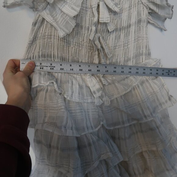 Ulla Johnson Darcey Ruffle Tiered Bow Front Dress Size 8 - Picture 9 of 11